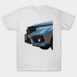 Sleek Silver Honda Civic Vector Front Tee T-Shirt